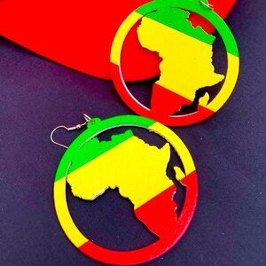 Colorful Africa Map Earrings